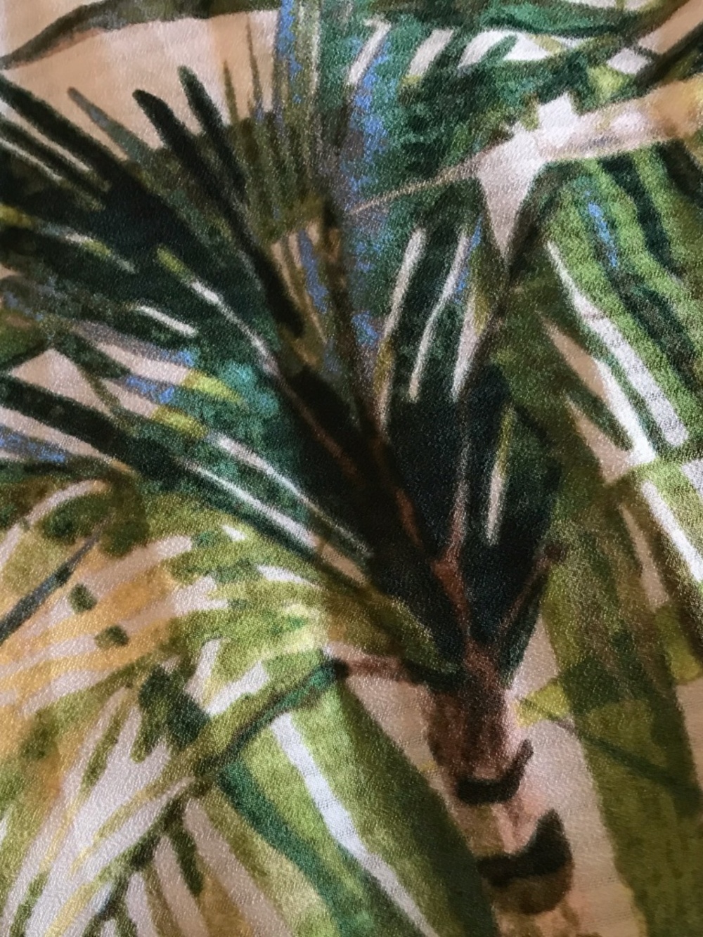 TAYLOR Tropical Bamboo Palms Maxi Dress with Pockets Tie Bodice Smocked EUC Sz 6 - Picture 12 of 12